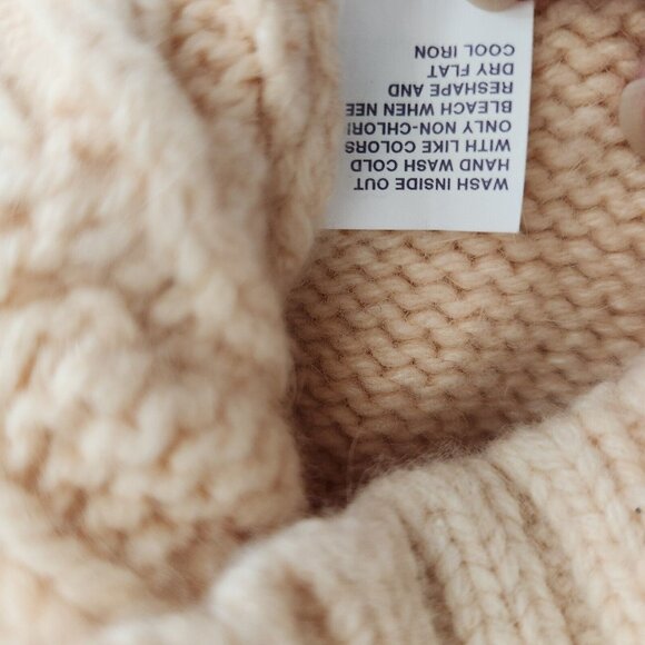 Vtg Y2K GAP Sweater Womens S Cable Knit Wool Angora Cashmere Blend Cropped Peach - Picture 11 of 14